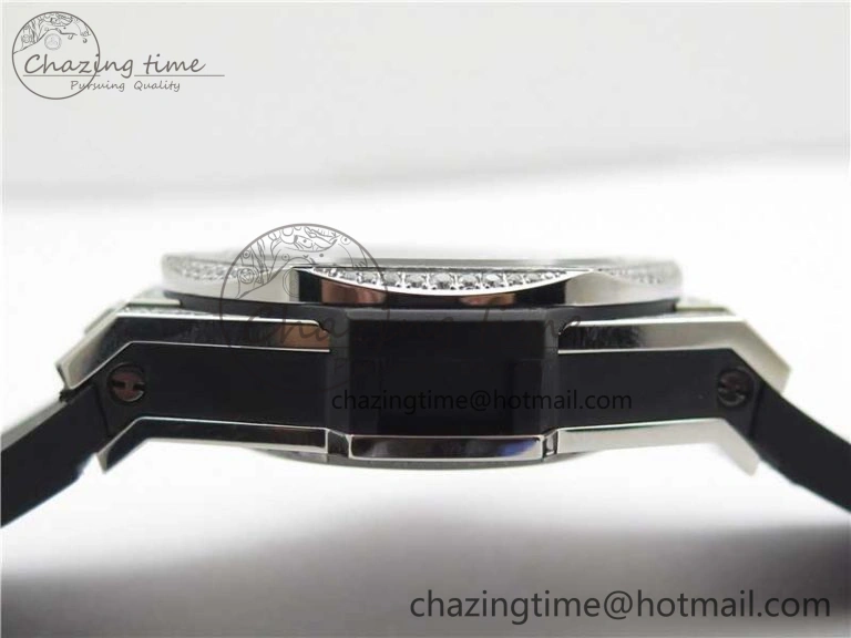 Big Bang Unico Sang Bleu Titanium Diamonds HBF Skeleton Dial on Black Gummy Strap HUB Seasonal 6820