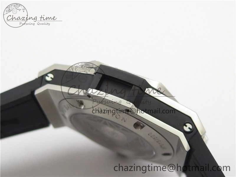 Big Bang Unico Sang Bleu Titanium Diamonds HBF Skeleton Dial on Black Gummy Strap HUB Seasonal 6820