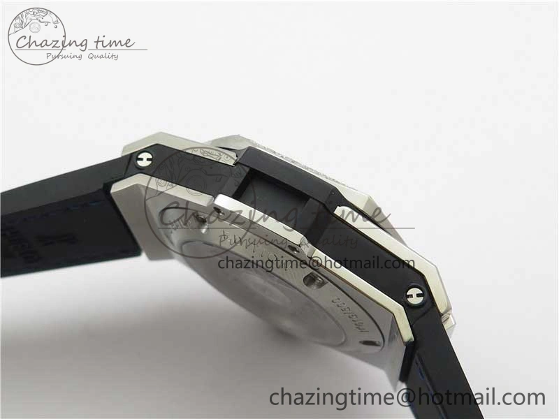 EasyMatch Big Bang Unico Sang Bleu Titanium Diamonds HBF Skeleton Dial on Blue Gummy Strap HUB 6817
