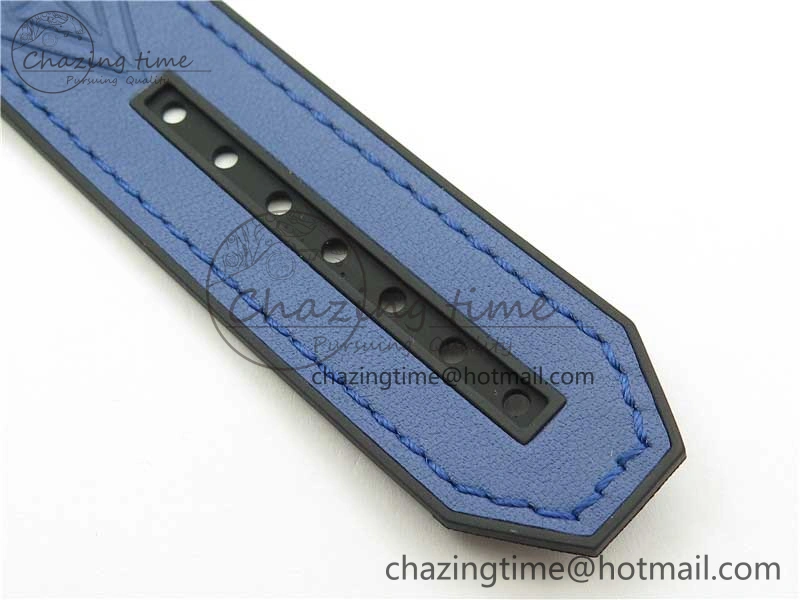 EasyMatch Big Bang Unico Sang Bleu Titanium Diamonds HBF Skeleton Dial on Blue Gummy Strap HUB 6817
