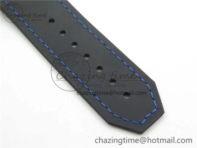 EasyMatch Big Bang Unico Sang Bleu Titanium Diamonds HBF Skeleton Dial on Blue Gummy Strap HUB 6817