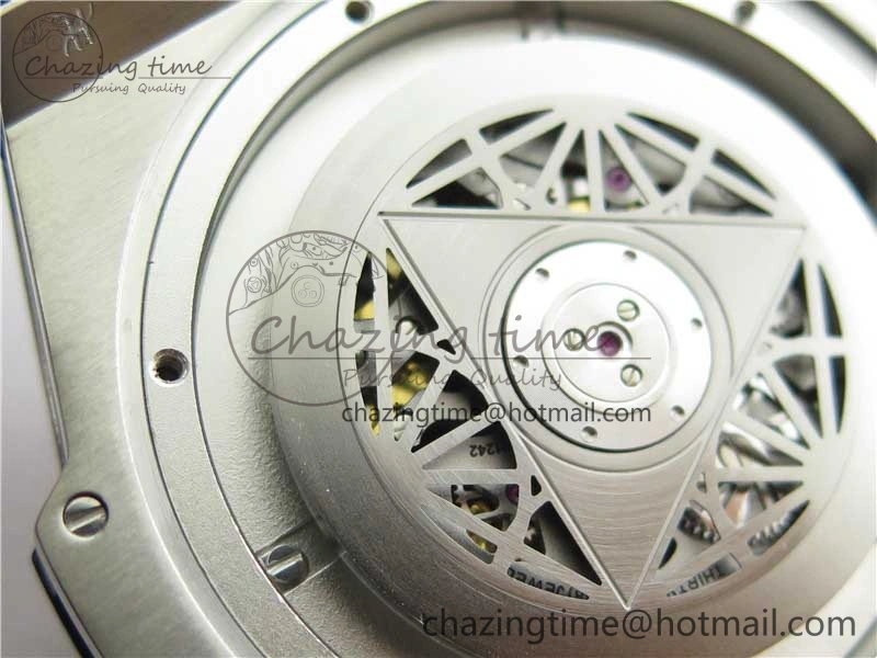 EasyMatch Big Bang Unico Sang Bleu Titanium Diamonds HBF Skeleton Dial on Blue Gummy Strap HUB 6817