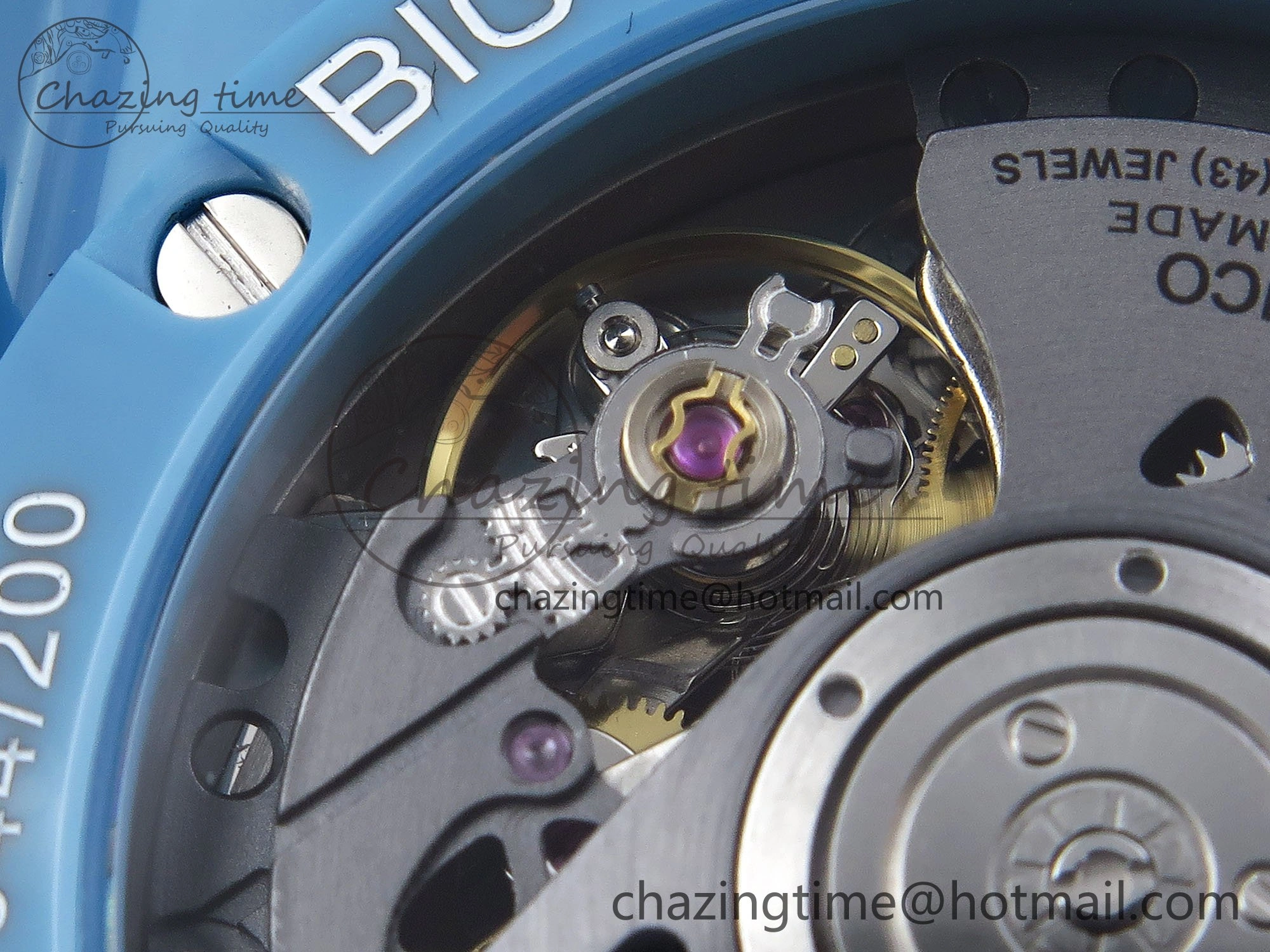 Breathable Big Bang Unico Sky Blue Ceramic BBF 1:1 Best Edition Skeleton Dial on Blue White Rubber Strap A 6733