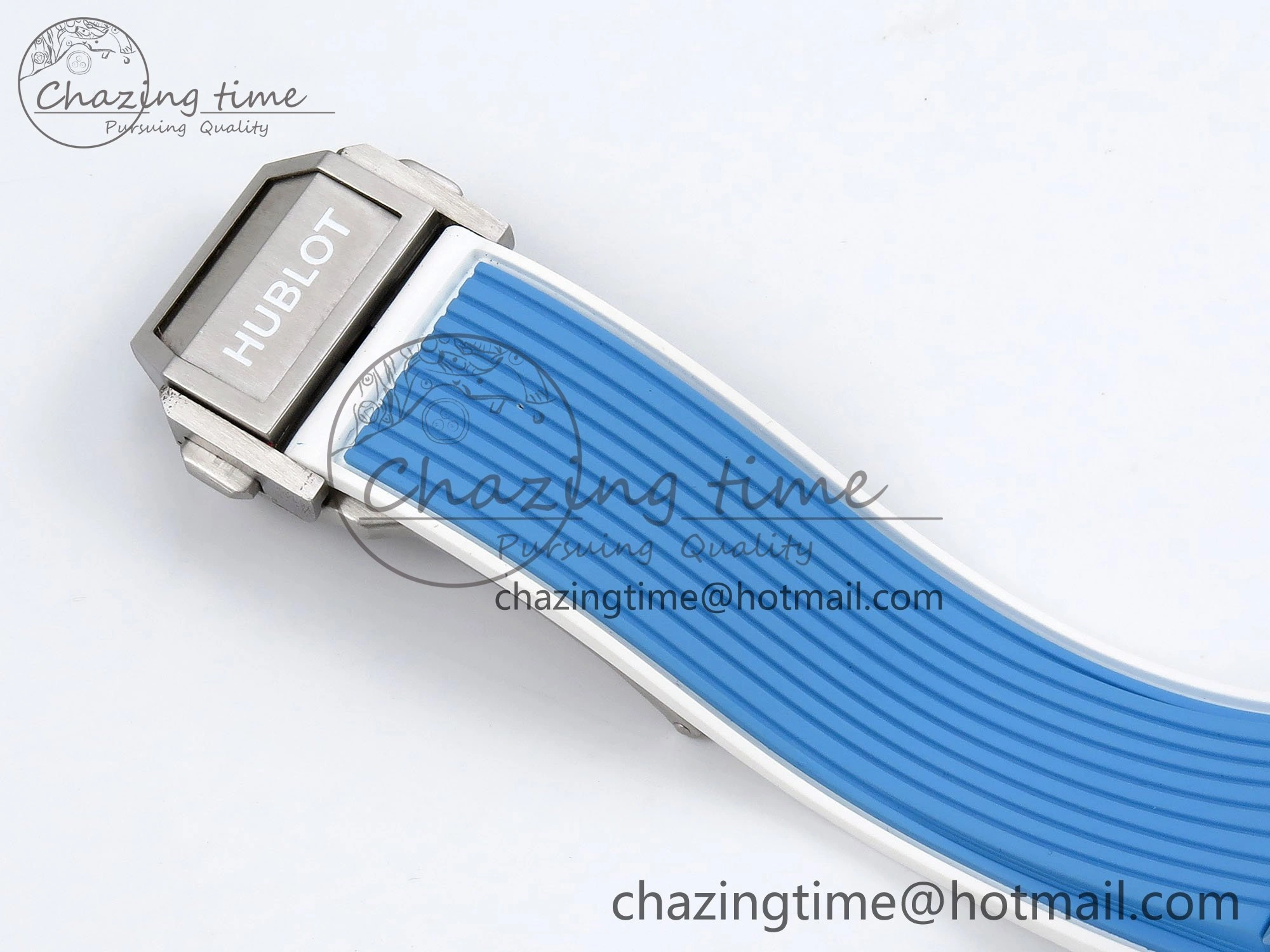 Breathable Big Bang Unico Sky Blue Ceramic BBF 1:1 Best Edition Skeleton Dial on Blue White Rubber Strap A 6733