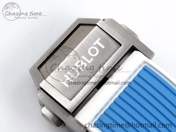 Breathable Big Bang Unico Sky Blue Ceramic BBF 1:1 Best Edition Skeleton Dial on Blue White Rubber Strap A 6733
