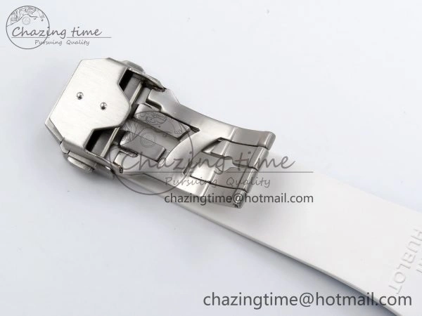 Breathable Big Bang Unico Sky Blue Ceramic BBF 1:1 Best Edition Skeleton Dial on Blue White Rubber Strap A 6733