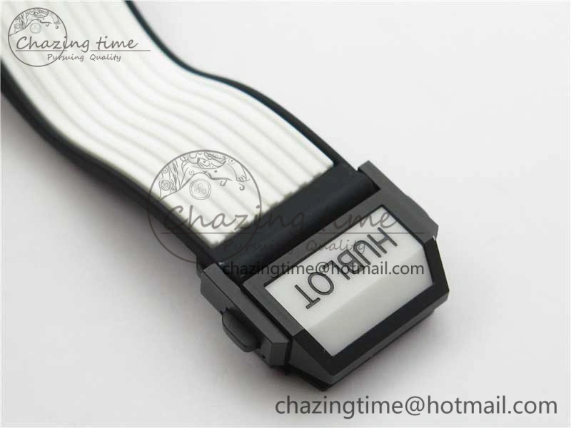 Chic Big Bang Unico White Ceramic HBF 1:1 Best Edition Black Skeleton Dial Rainbow Bezel on Whtie Rubber Strap A 6828