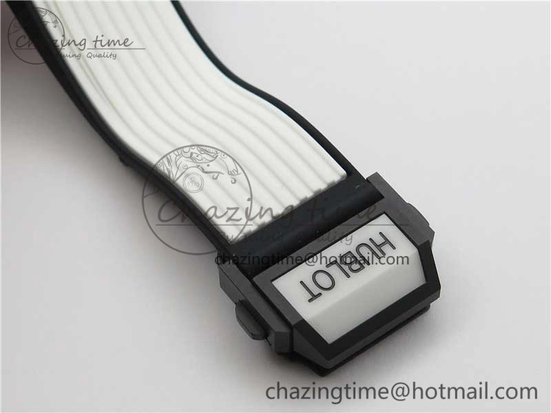 Big Bang Unico White Ceramic HBF 1:1 Best Edition Black Skeleton Dial on Whtie Rubber Strap A MultiPurpose 6825