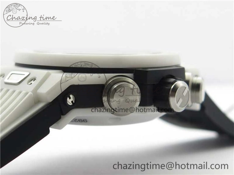 Big Bang Unico White Ceramic HBF 1:1 Best Edition Black Skeleton Dial on Whtie Rubber Strap A MultiPurpose 6825