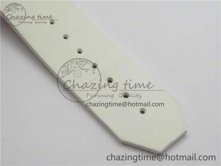 Big Bang Unico White Ceramic HBF 1:1 Best Edition White Skeleton Dial Rainbow Bezel on White Rubber Strap A GoAnywhere 6829