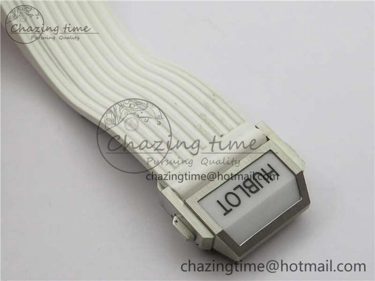 Big Bang Unico White Ceramic HBF 1:1 Best Edition White Skeleton Dial Rainbow Bezel on White Rubber Strap A GoAnywhere 6829