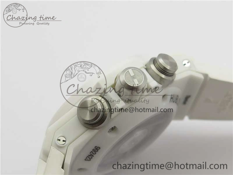 Big Bang Unico White Ceramic HBF 1:1 Best Edition White Skeleton Dial on White Rubber Strap A WellDesigned 6826
