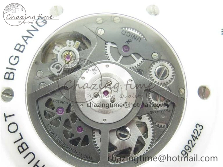 Big Bang Unico White Ceramic HBF 1:1 Best Edition White Skeleton Dial on White Rubber Strap A WellDesigned 6826