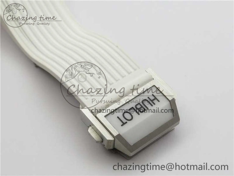 Big Bang Unico White Ceramic HBF 1:1 Best Edition White Skeleton Dial on White Rubber Strap A WellDesigned 6826