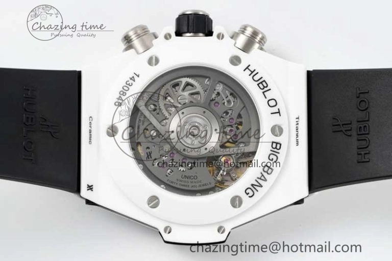 Reliable Big Bang Unico White Ceramic ZF 1:1 Best Edition Skeleton Dial on White Rubber Strap A 6772