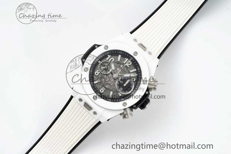Reliable Big Bang Unico White Ceramic ZF 1:1 Best Edition Skeleton Dial on White Rubber Strap A 6772