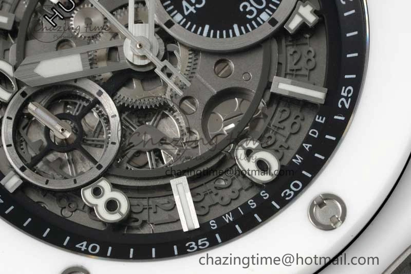 Reliable Big Bang Unico White Ceramic ZF 1:1 Best Edition Skeleton Dial on White Rubber Strap A 6772