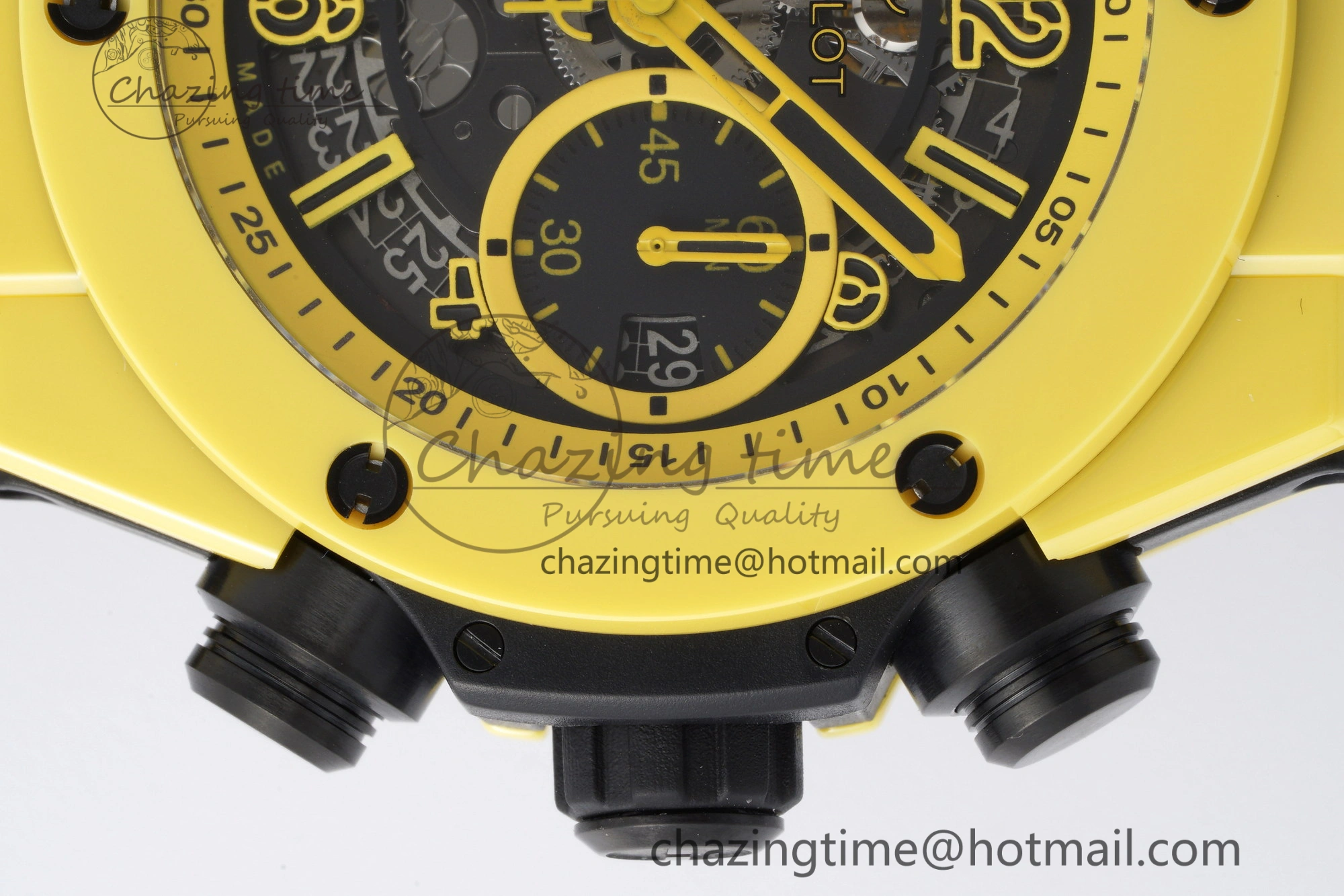 Big Bang Unico Yellow Magic Ceramic BBF 1:1 Best Edition Skeleton Dial on Yellow Rubber Strap A Tailored 6746