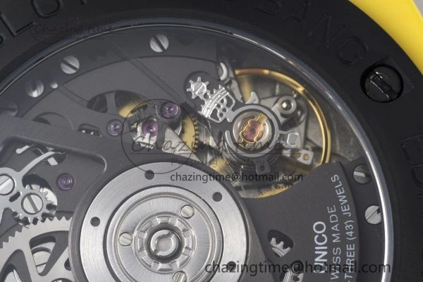 Big Bang Unico Yellow Magic Ceramic BBF 1:1 Best Edition Skeleton Dial on Yellow Rubber Strap A Tailored 6746