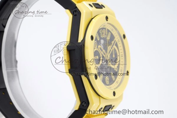 Big Bang Unico Yellow Magic Ceramic BBF 1:1 Best Edition Skeleton Dial on Yellow Rubber Strap A Tailored 6746