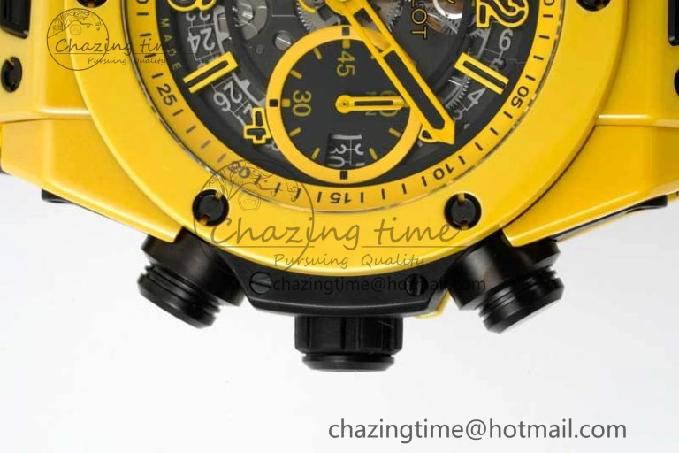 Unique Big Bang Unico Yellow Magic Ceramic ZF 1:1 Best Edition Skeleton Dial on Yellow Rubber Strap A 6773