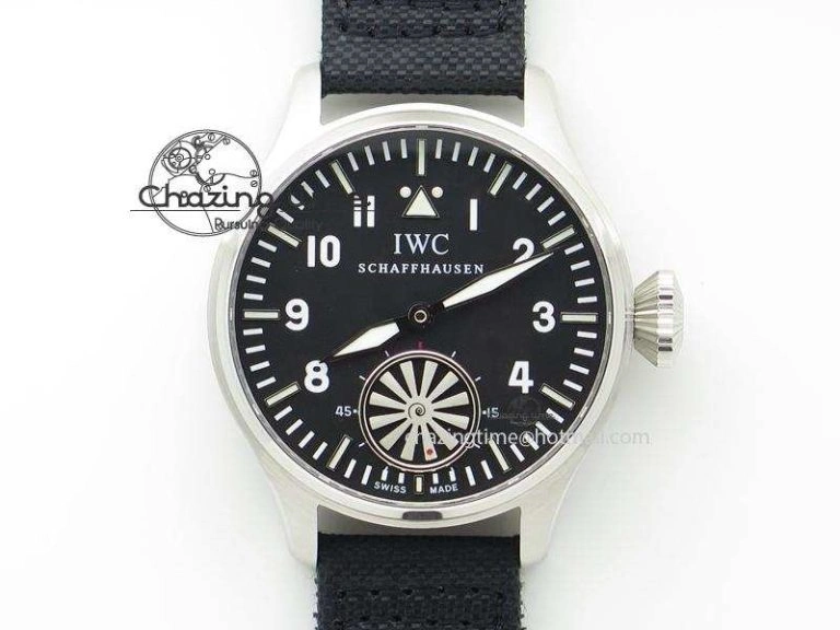 Stylish Big Pilot 5019 Ceramic Case Black Dial Green Markers Asian 23J 7396