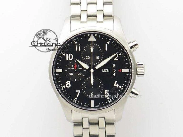 Stylish Big Pilot 5019 Ceramic Case Black Dial Green Markers Asian 23J 7396