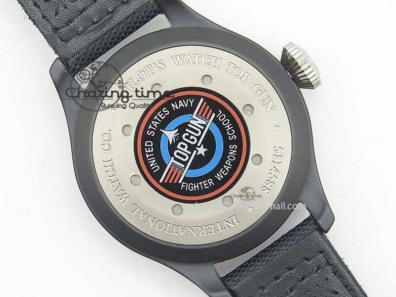Stylish Big Pilot 5019 Ceramic Case Black Dial Green Markers Asian 23J 7396