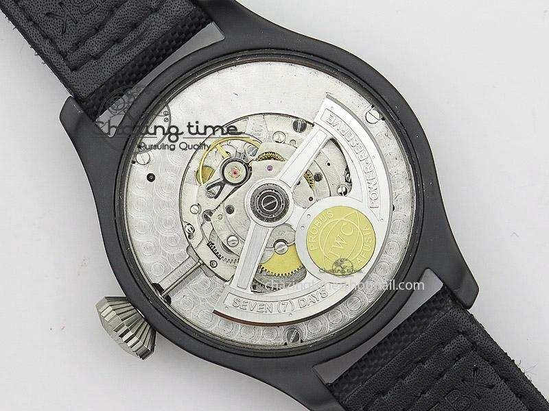 Stylish Big Pilot 5019 Ceramic Case Black Dial Green Markers Asian 23J 7396