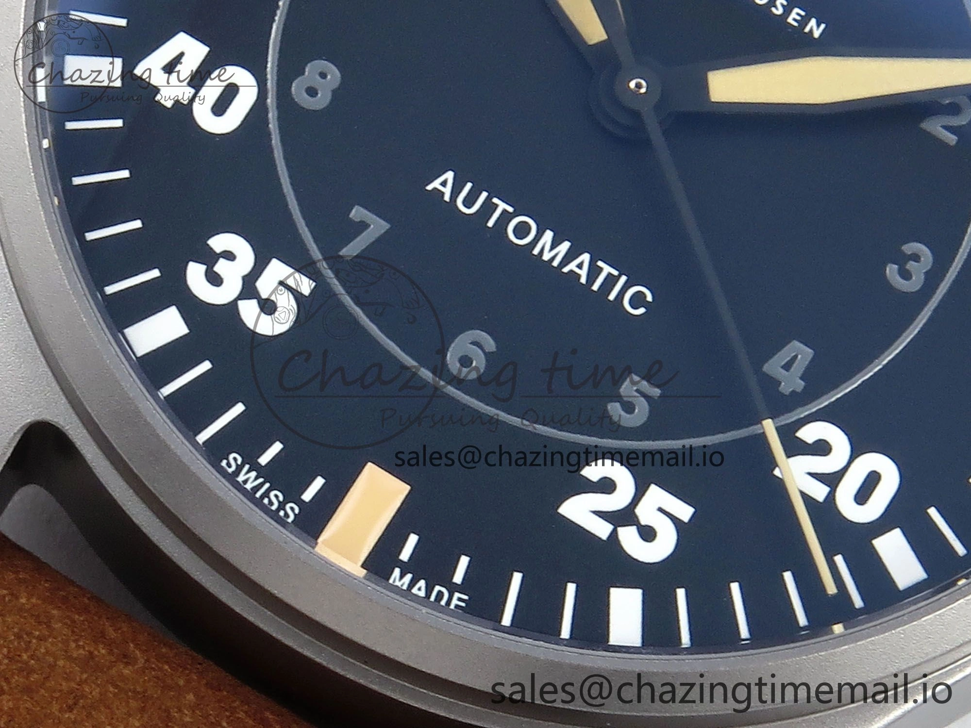 Original Big Pilot IW329701 M+F 1:1 Best Edition Black Dial on Brown Leather Strap MY 7005