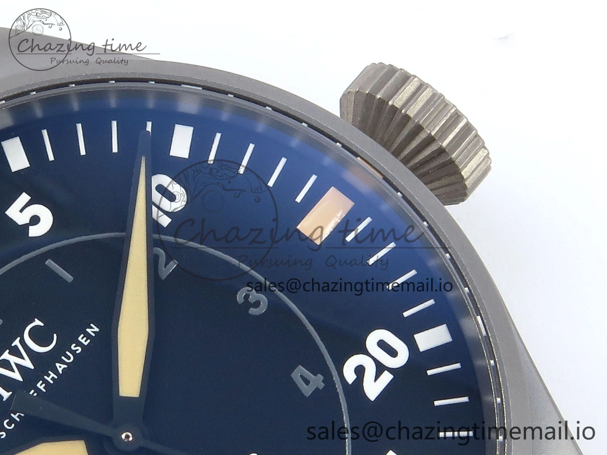Original Big Pilot IW329701 M+F 1:1 Best Edition Black Dial on Brown Leather Strap MY 7005