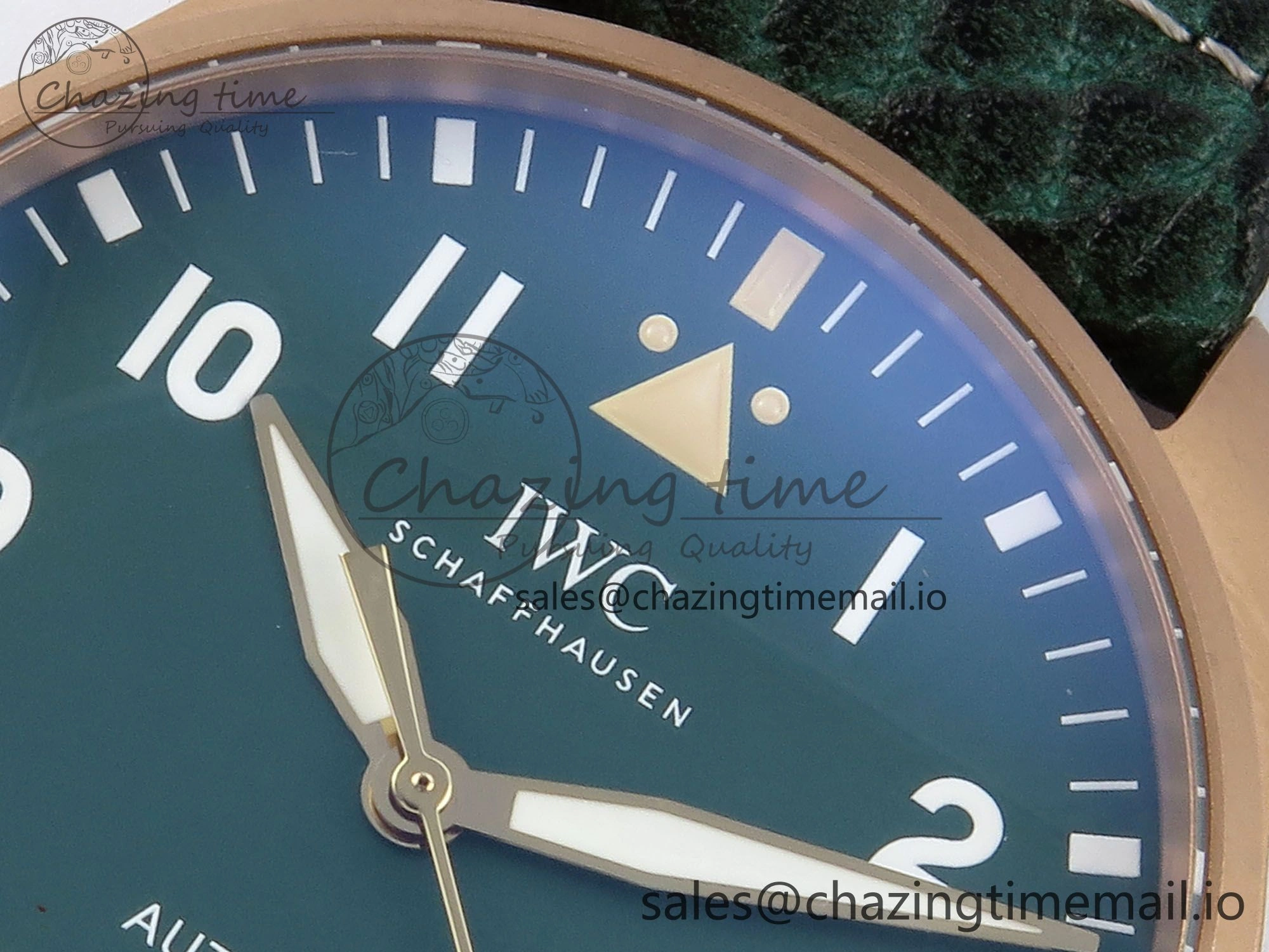 Big Pilot IW329702 M+F 1:1 Best Edition Green Dial on Green Leather Strap MY Casual 7006