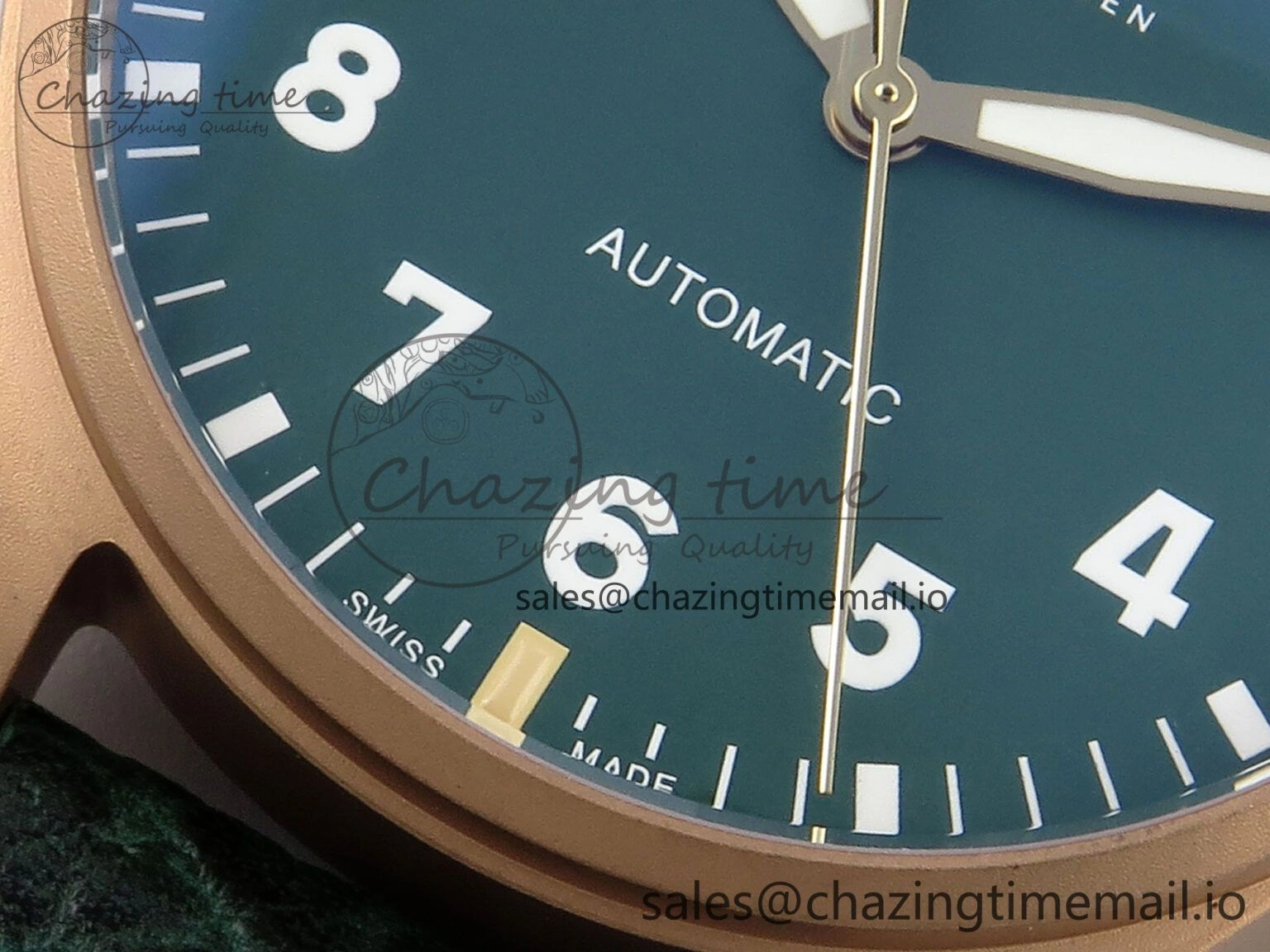 Big Pilot IW329702 M+F 1:1 Best Edition Green Dial on Green Leather Strap MY Casual 7006