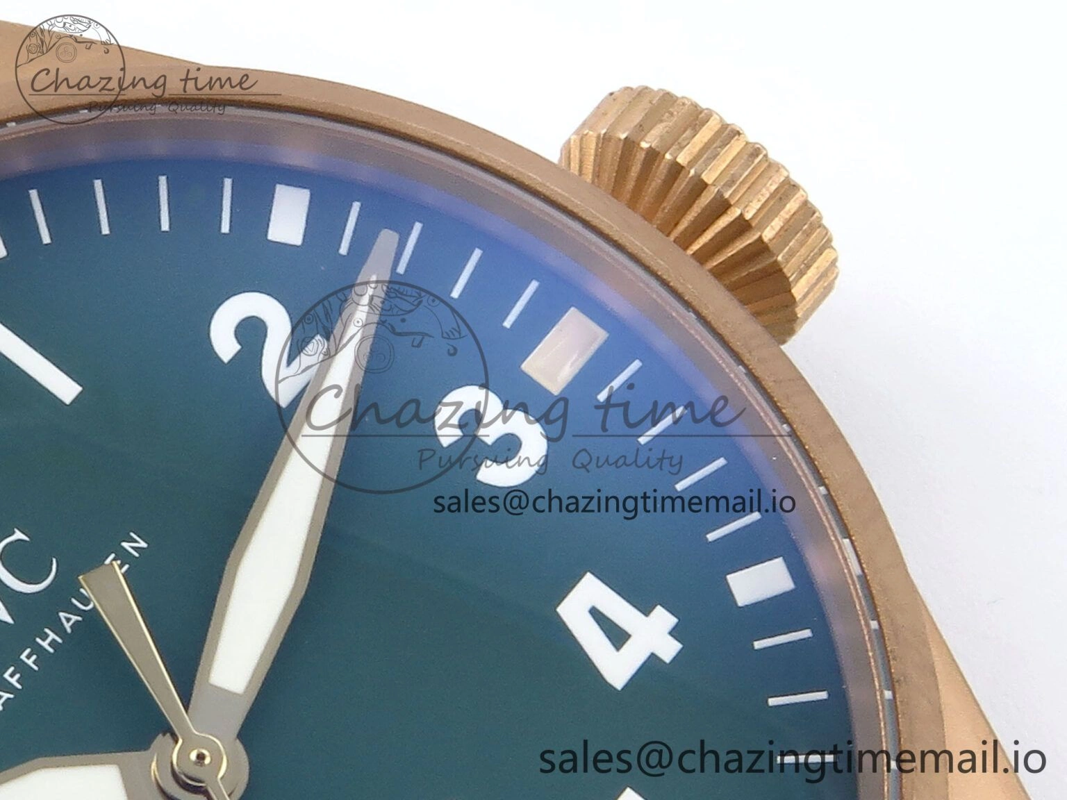 Big Pilot IW329702 M+F 1:1 Best Edition Green Dial on Green Leather Strap MY Casual 7006