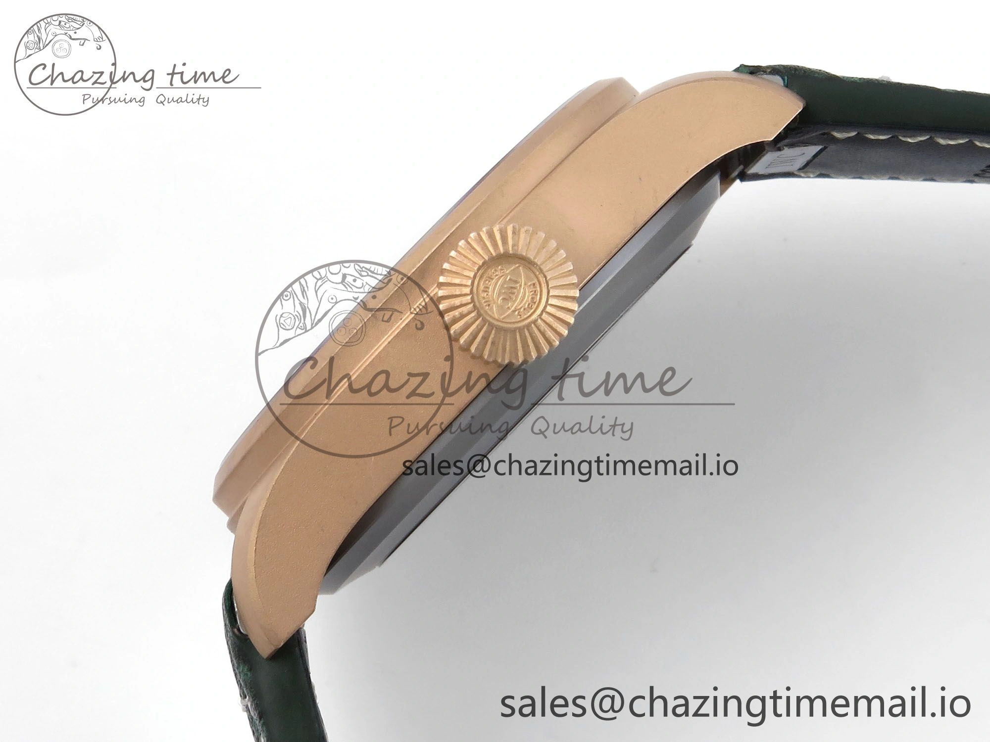 Big Pilot IW329702 M+F 1:1 Best Edition Green Dial on Green Leather Strap MY Casual 7006
