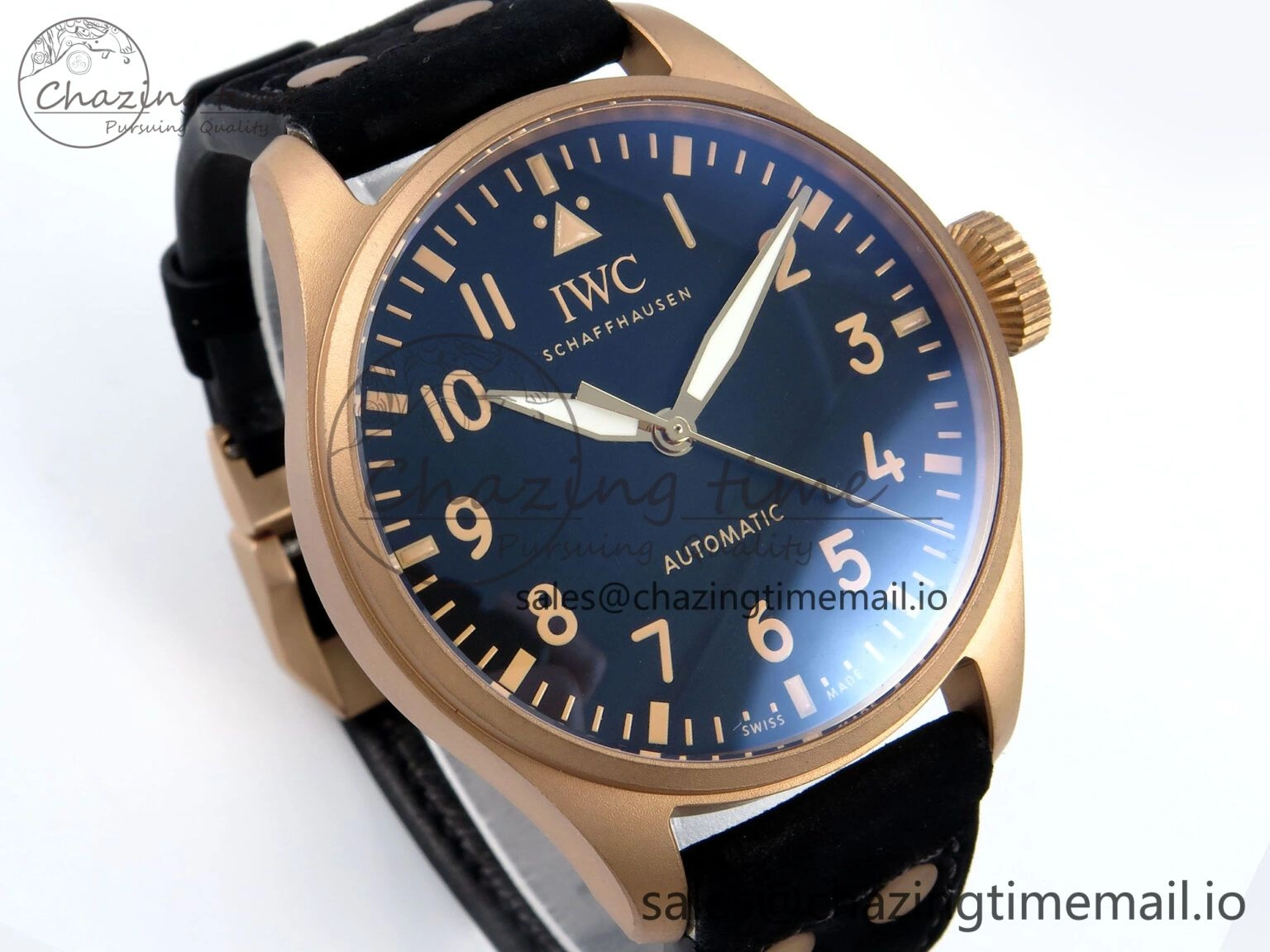Lightweight Big Pilot IW329703 M+F 1:1 Best Edition Black Dial on Black Nylon Strap MY 7004