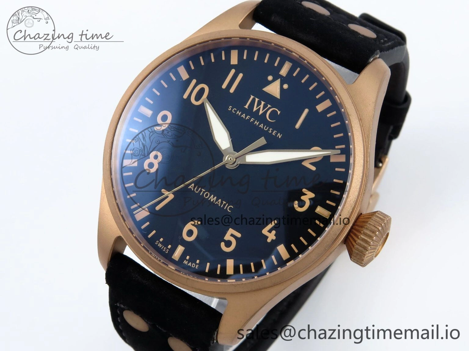 Lightweight Big Pilot IW329703 M+F 1:1 Best Edition Black Dial on Black Nylon Strap MY 7004