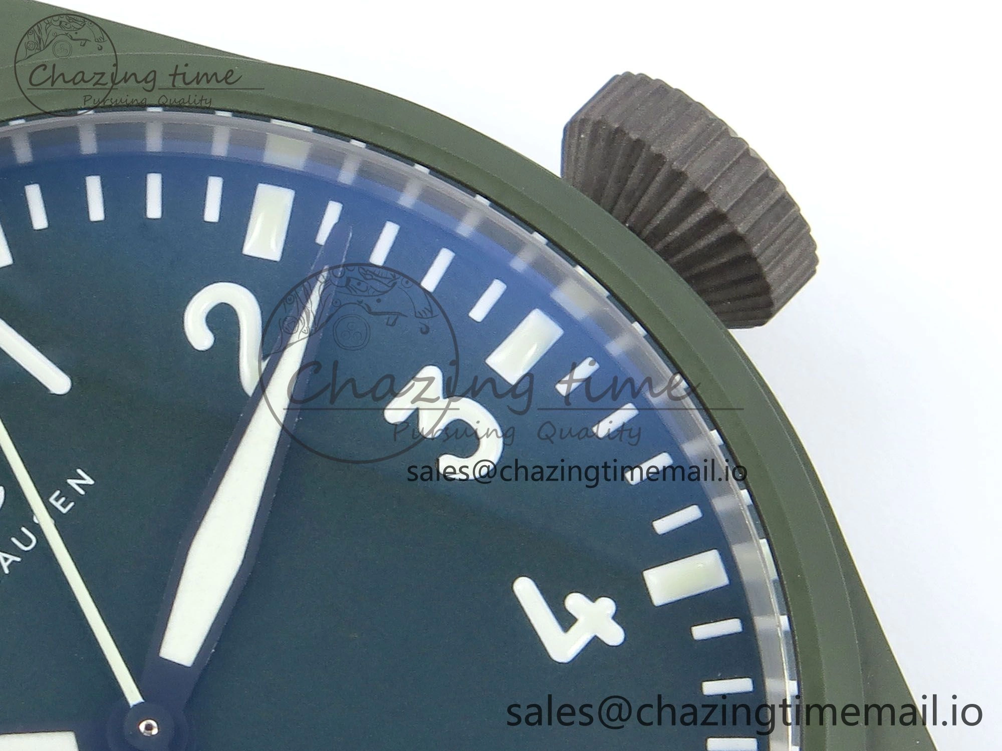 Resilient Big Pilot IW329802 M+F 1:1 Best Edition Green Dial on Green Nylon Strap MY 7002
