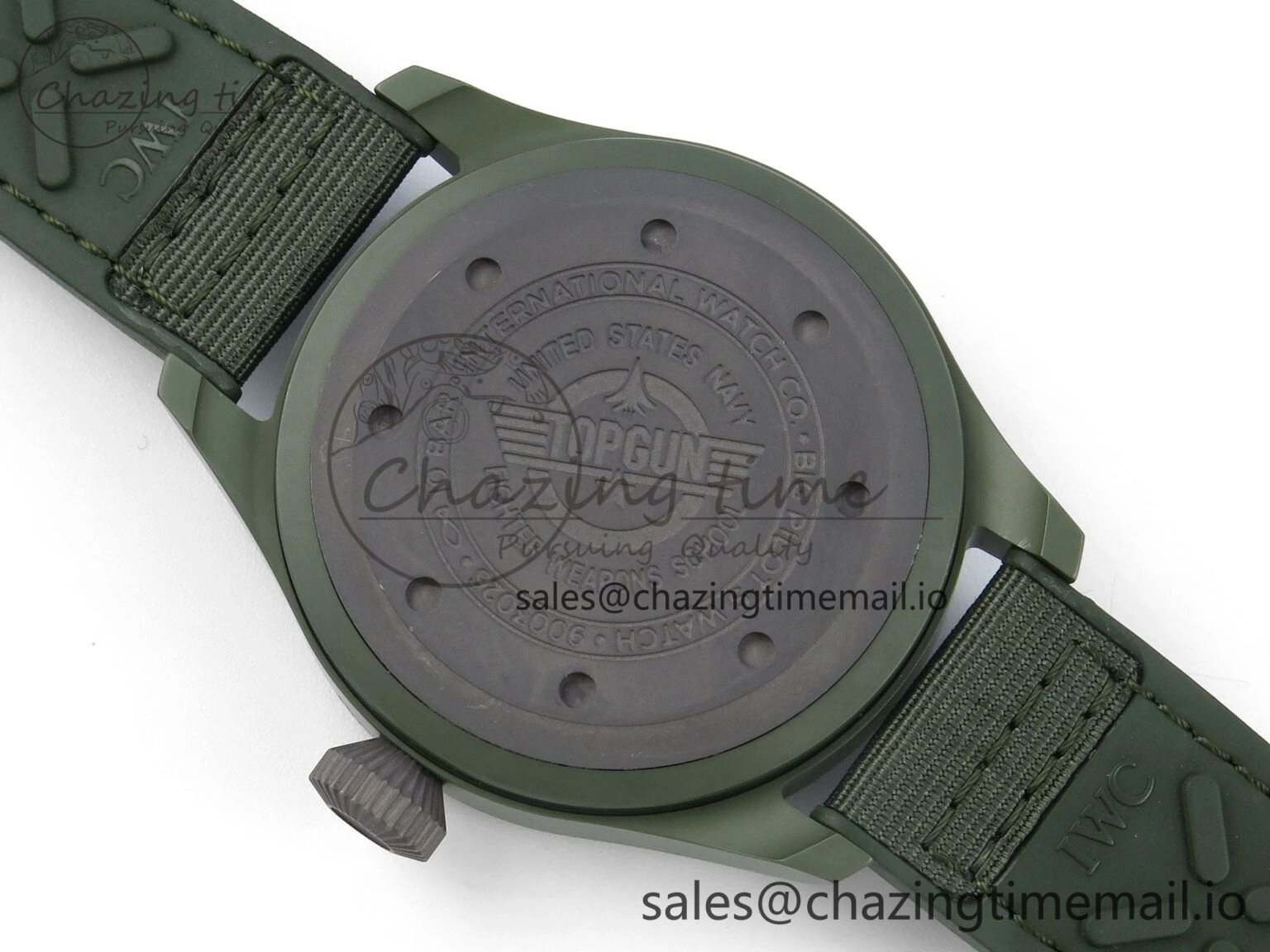 Resilient Big Pilot IW329802 M+F 1:1 Best Edition Green Dial on Green Nylon Strap MY 7002