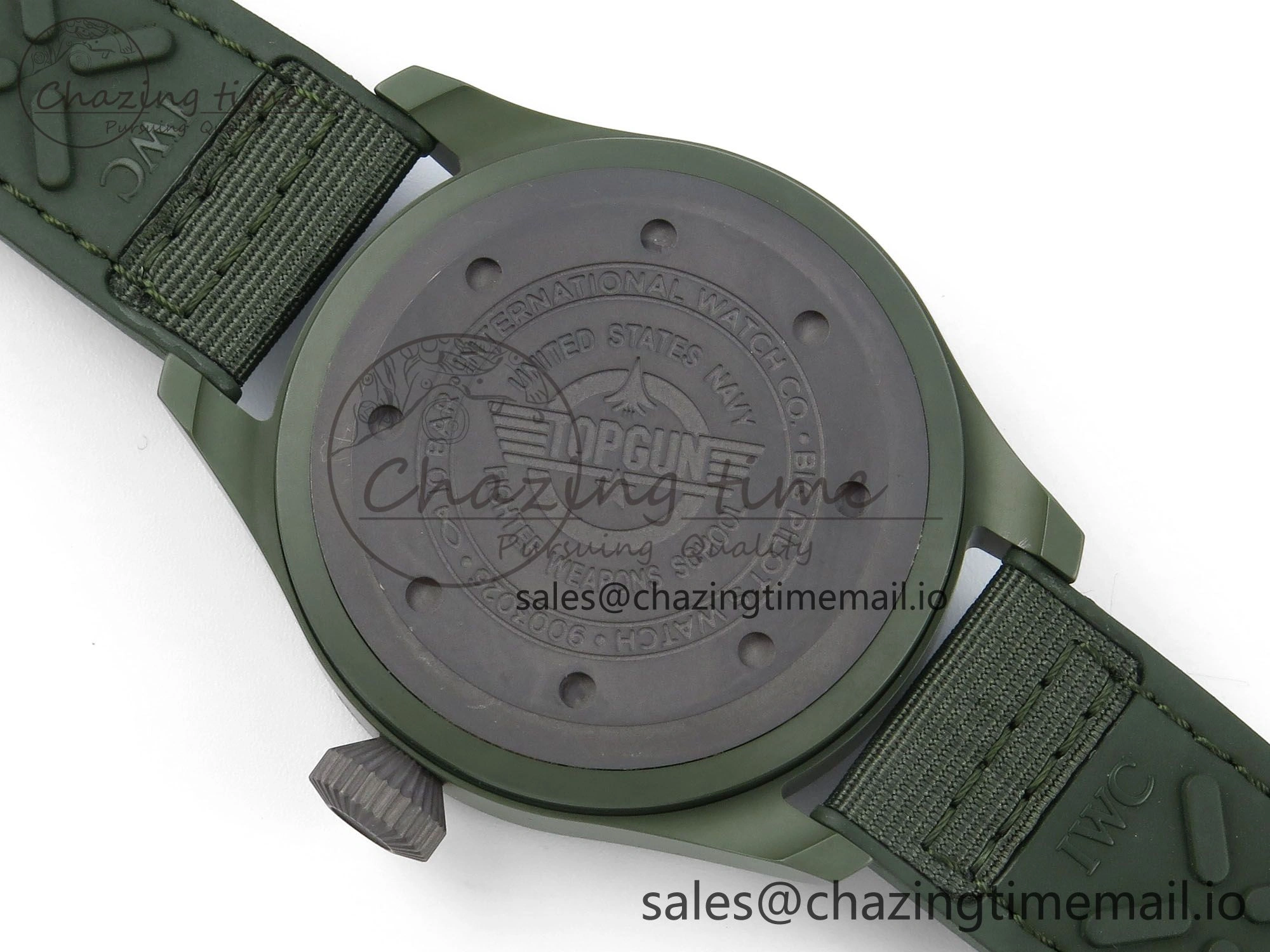 Resilient Big Pilot IW329802 M+F 1:1 Best Edition Green Dial on Green Nylon Strap MY 7002