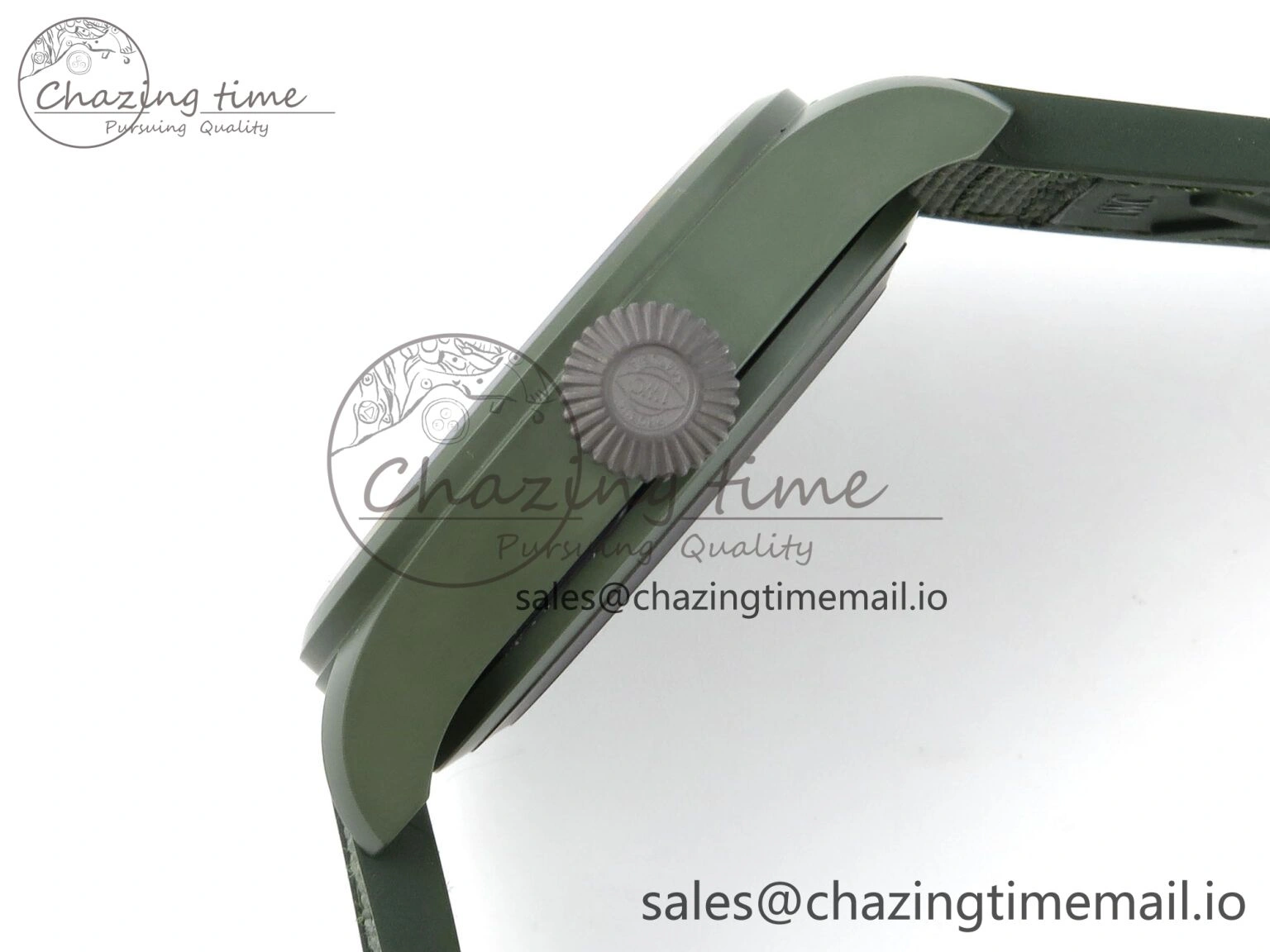 Resilient Big Pilot IW329802 M+F 1:1 Best Edition Green Dial on Green Nylon Strap MY 7002