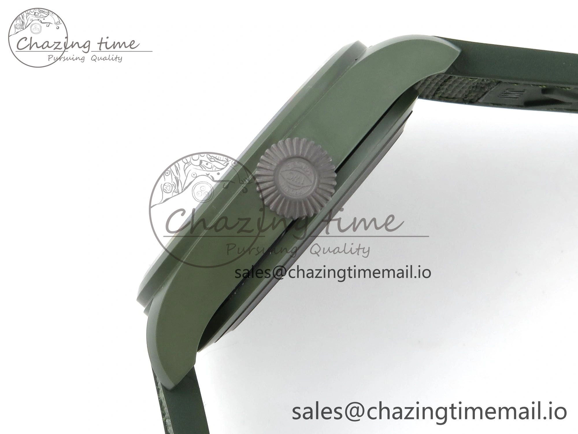 Resilient Big Pilot IW329802 M+F 1:1 Best Edition Green Dial on Green Nylon Strap MY 7002