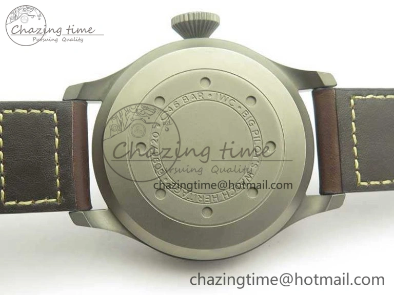 Big Pilot IW501004 Titanium ZF 1:1 Best Edition Black Dial On Brown Leather Strap A Resilient 7212
