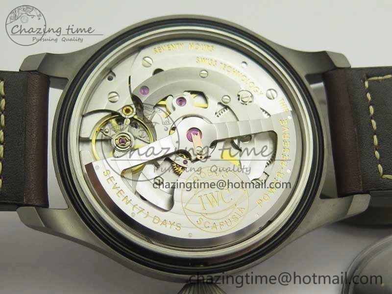 Big Pilot IW501004 Titanium ZF 1:1 Best Edition Black Dial On Brown Leather Strap A Resilient 7212