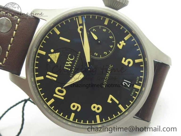 Big Pilot IW501004 Titanium ZF 1:1 Best Edition Black Dial On Brown Leather Strap A Resilient 7212