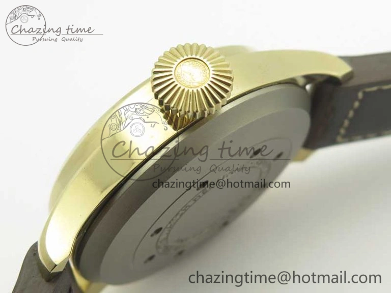 SmoothTexture Big Pilot IW501005 Real Bronze ZF 1:1 Best Edition Black Dial on Brown Leather Strap A 7192