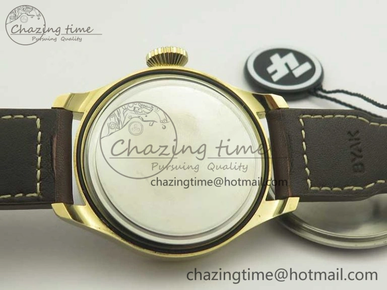 SmoothTexture Big Pilot IW501005 Real Bronze ZF 1:1 Best Edition Black Dial on Brown Leather Strap A 7192