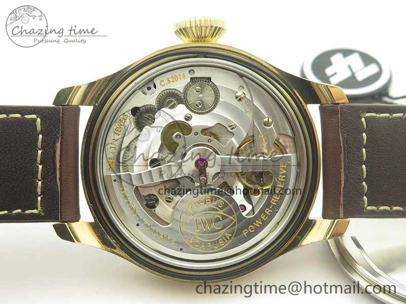 SmoothTexture Big Pilot IW501005 Real Bronze ZF 1:1 Best Edition Black Dial on Brown Leather Strap A 7192