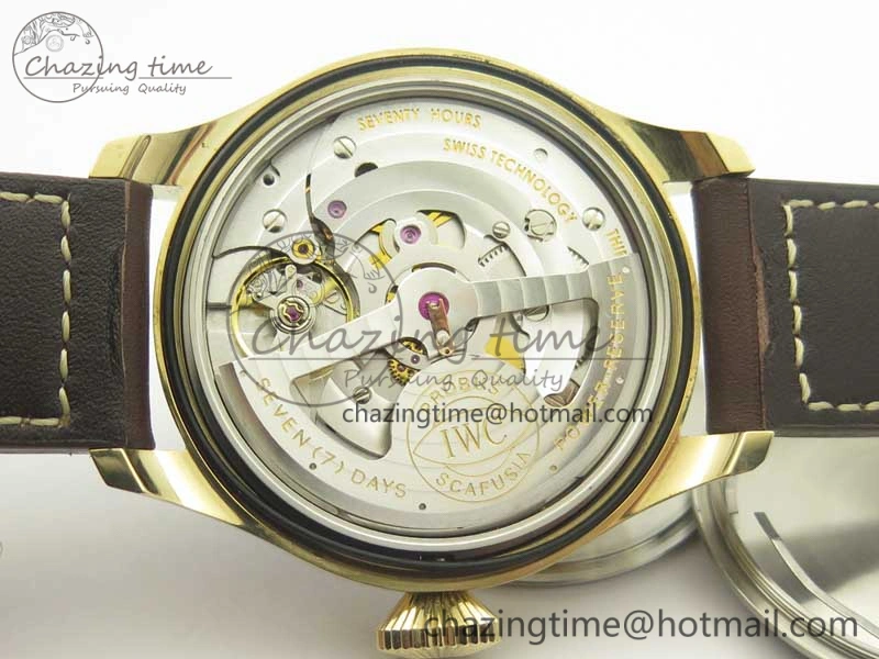 SmoothTexture Big Pilot IW501005 Real Bronze ZF 1:1 Best Edition Black Dial on Brown Leather Strap A 7192