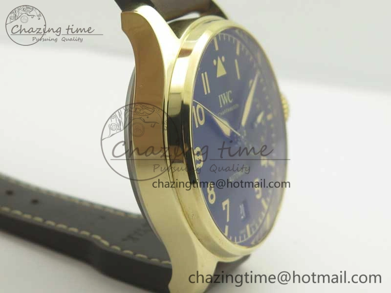 SmoothTexture Big Pilot IW501005 Real Bronze ZF 1:1 Best Edition Black Dial on Brown Leather Strap A 7192